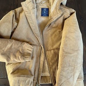 Gap Kids Boys Corduroy Hooded Jacket with Sherpa Lining